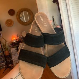 TOMS double strap black sandal